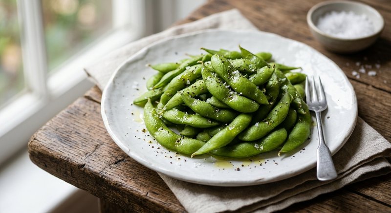 Gluten-Free Edamame with Sea Salt — snacks recipe, serves 4