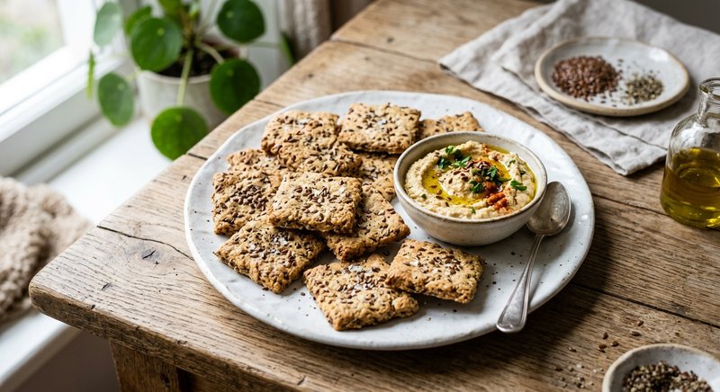 Gluten-Free Flaxseed Crackers — snacks recipe, serves 4