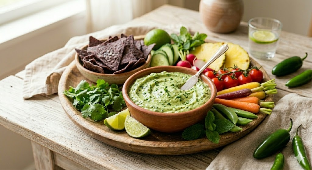 Gluten-Free Green Goddess Dip — snacks recipe, serves 4