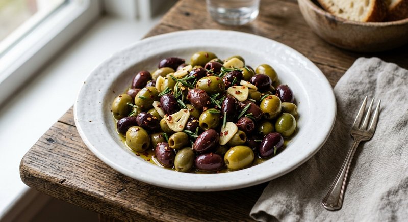 Gluten-Free Marinated Olives — snacks recipe, serves 4