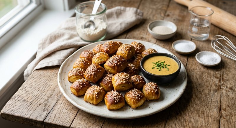 Gluten-Free Pretzel Bites with Dough — snacks recipe, serves 4