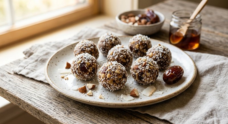 Gluten-Free Protein Balls with Dates — snacks recipe, serves 4