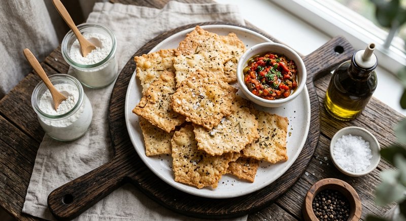 Gluten-Free Rice Flour Crackers — snacks recipe, serves 4