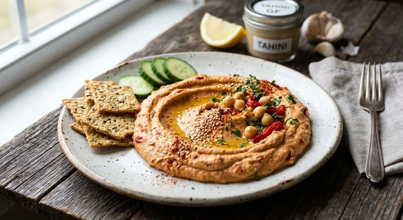 Gluten-Free Roasted Red Pepper Hummus