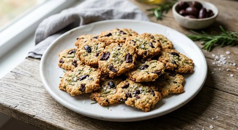 Gluten-Free Rosemary Olive Crisps