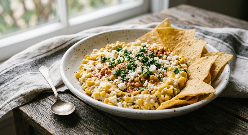 Gluten-Free Street Corn Dip — snacks recipe, serves 4