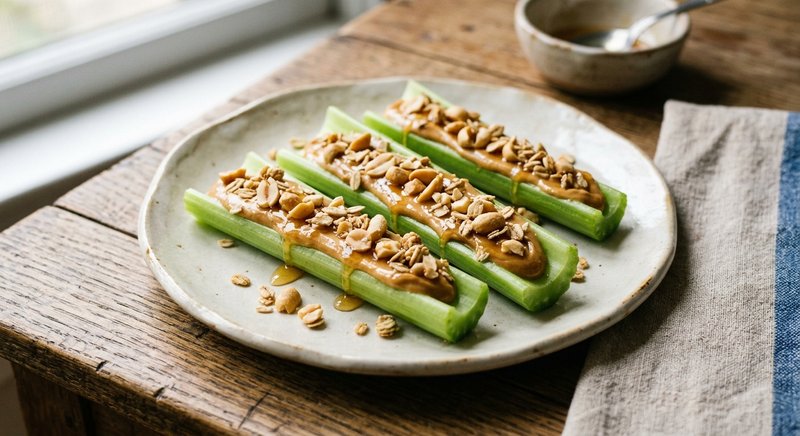 Gluten-Free Stuffed Celery with Peanut Butter — snacks recipe, serves 4