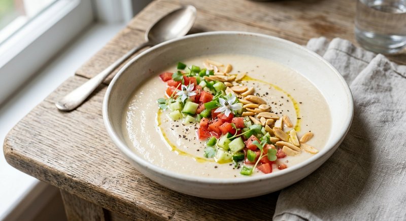 Gluten-Free Almond Gazpacho — soups and stews recipe, serves 4