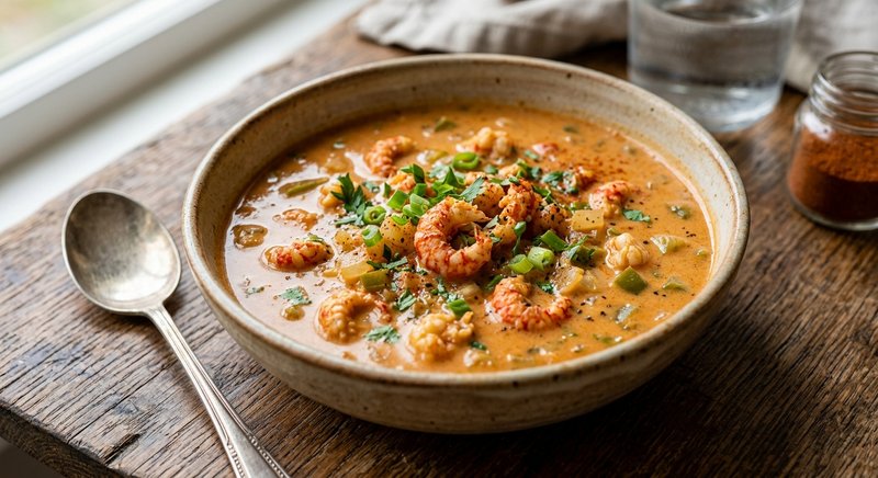 Gluten-Free Cajun Crawfish Bisque — soups and stews recipe, serves 4