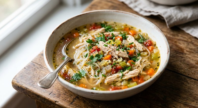 Gluten-Free Chicken Noodle Soup — soups and stews recipe, serves 4
