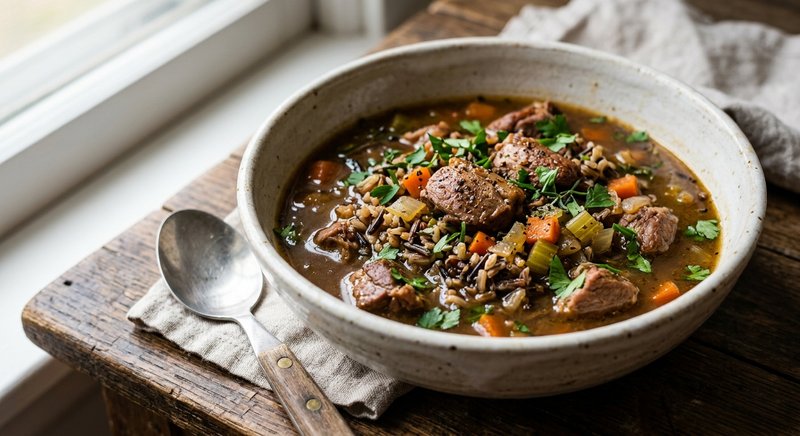 Gluten-Free Duck and Wild Rice Stew — soups and stews recipe, serves 4