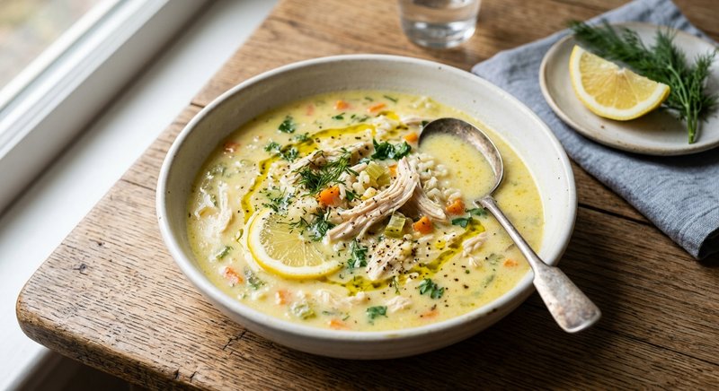 Gluten-Free Greek Avgolemono — soups and stews recipe, serves 4