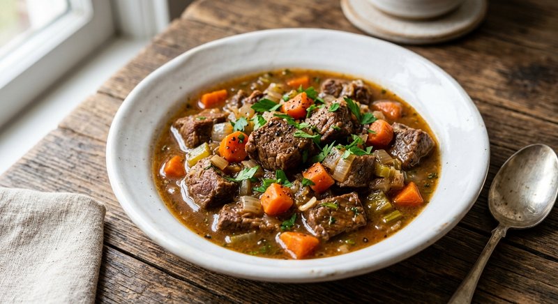 Gluten-Free Hearty Beef Stew — soups and stews recipe, serves 4