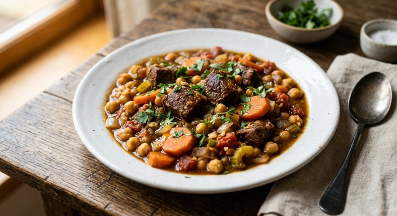 Gluten-Free Lamb and Chickpea Stew — soups and stews recipe, serves 4