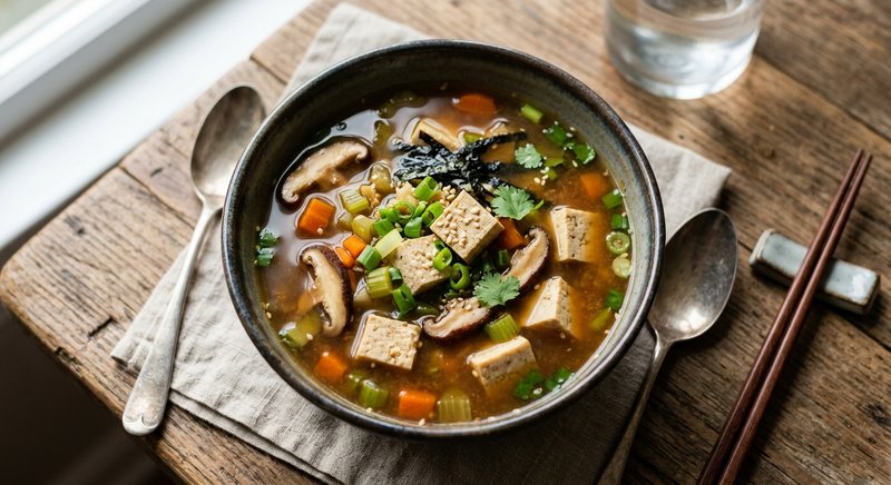 Gluten-Free Miso Soup with Tofu — soups and stews recipe, serves 4