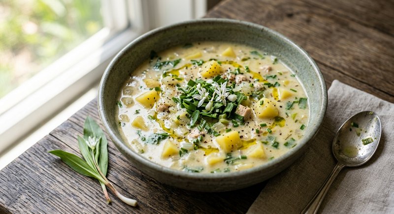 Gluten-Free Ramp and Potato Soup — soups and stews recipe, serves 4
