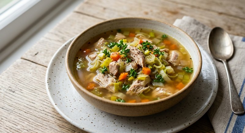 Gluten-Free Scottish Cock-a-Leekie — soups and stews recipe, serves 4