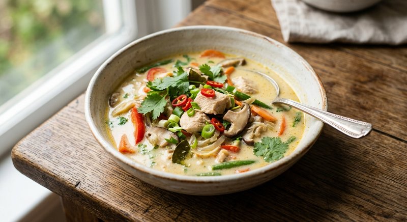 Gluten-Free Thai Coconut Soup — soups and stews recipe, serves 4