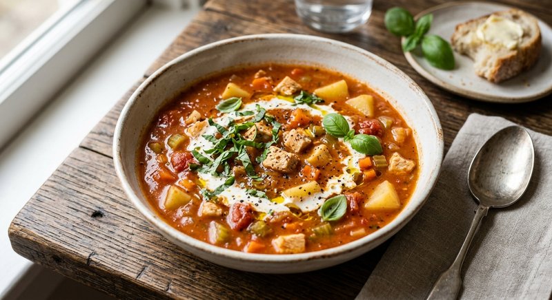 Gluten-Free Tomato Basil Bisque — soups and stews recipe, serves 4