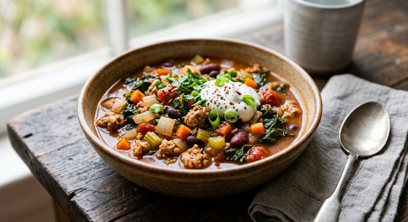Gluten-Free Turkey and Kale Chili — soups and stews recipe, serves 4